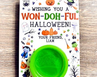 Halloween Doh Favors for Kids - Halloween Class Party Favors - Personalized Classmate Handouts