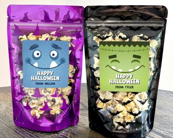 Halloween Treat Bags for Kids, Cute Halloween Popcorn Bags for Class Snack