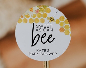 Sweet as Can Bee Baby Shower Favor Labels: Honeycomb Stickers