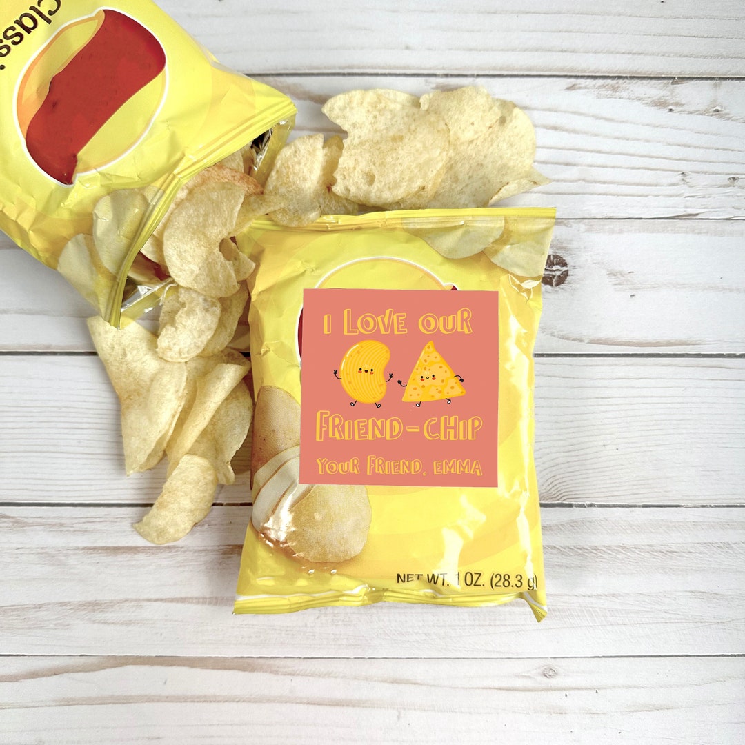 Friend-chip Valentine Sticker: School Treat Label, Non-candy Favor - Etsy