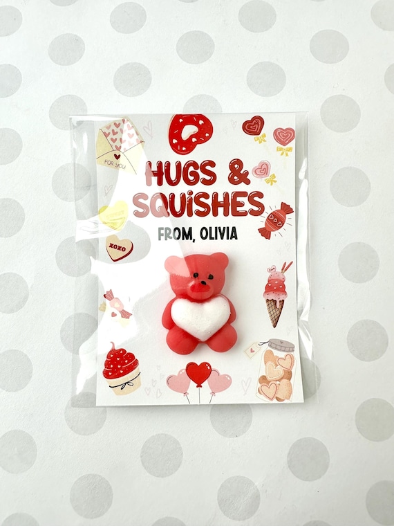 School Valentine Squishy Toy Party Favors, Valentine Class Party Favor, Valentine Class Gift, Teacher Class Valentine's Day Gift