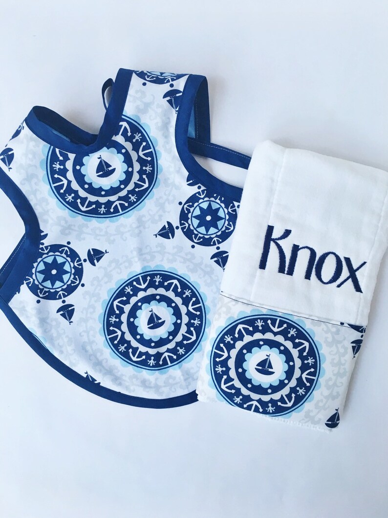 Nautical Baby Gift Set Baby Shower Gift Boy Personalized Etsy