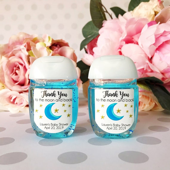 Baby Shower Favor Labels Love You To The Moon And Back Hand Etsy