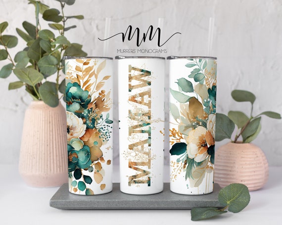 Floral Mamaw Tumbler: Mother's Day Grandma Gift, 20 oz Travel Cup