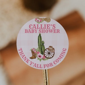 Wild West Cowgirl Baby Shower Favor Labels, Western Ranch favor label, Western Cowgirl Stickers, Rodeo baby shower girl, Southwestern shower