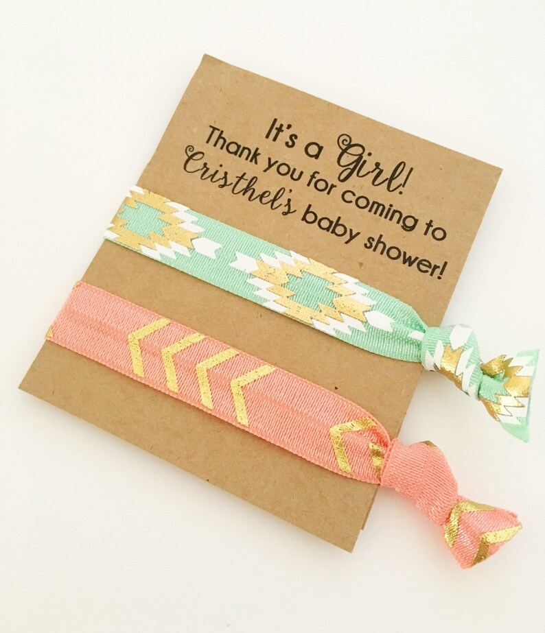 Baby Shower Favors Girl Baby Girl Shower Hair Tie Favors Etsy