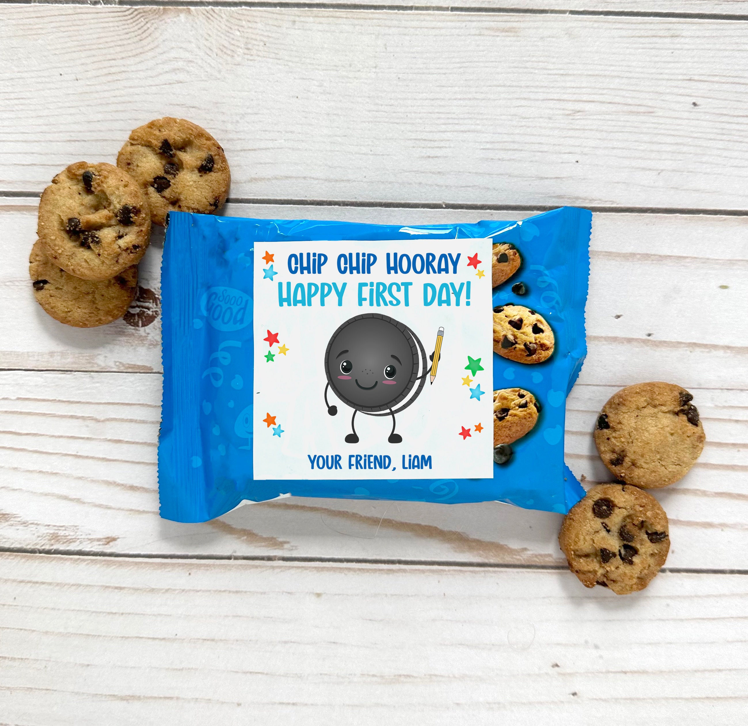 Classroom Back to School Snack, Back to School Labels for Students, First Day of School Treat Tags, Mini Cookie Stickers Teacher Class Gift