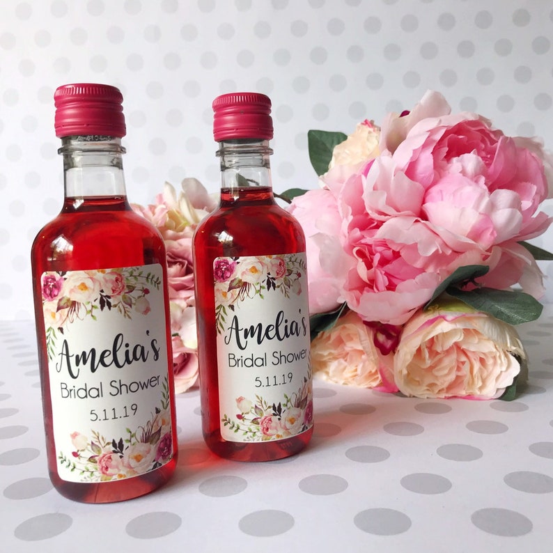 Mini Wine Bottle Labels Bridal Shower Favors Bachelorette Etsy