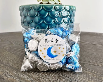 Baby Shower Favor Labels, Love you to the Moon and Back, Cookie favor labels, Twinkle Twinkle Little Star Favors, Moon and Star theme shower