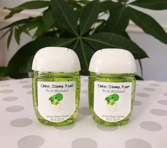 Dinosaur baby shower favor labels, hand sanitizer favor label, hand sanitizer labels, dinosaur party favors, Baby Dinosaur