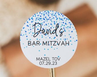 Bar/Bat Mitzvah Favor Labels: Personalized Party Stickers