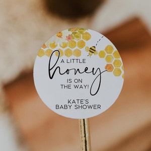 A Little Honey is on the Way Baby Shower Favor Labels, Bee Baby Shower Favor Stickers, Honey Bee Favor Labels, Sweet as can Bee Labels