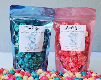 Elephant Baby Shower Favor Bags: Personalized Treat Pouches