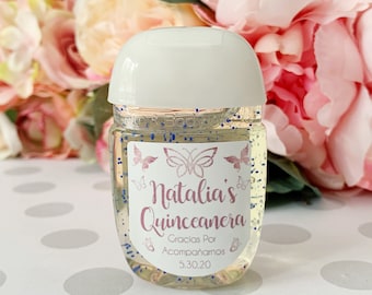 Quinceañera Party Favors, Wedding Favors, Hand Sanitizer Labels, Bridal Shower Favors, Birthday Party Favors, Engagement Party Favors