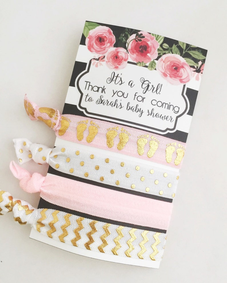 baby shower hair tie favors