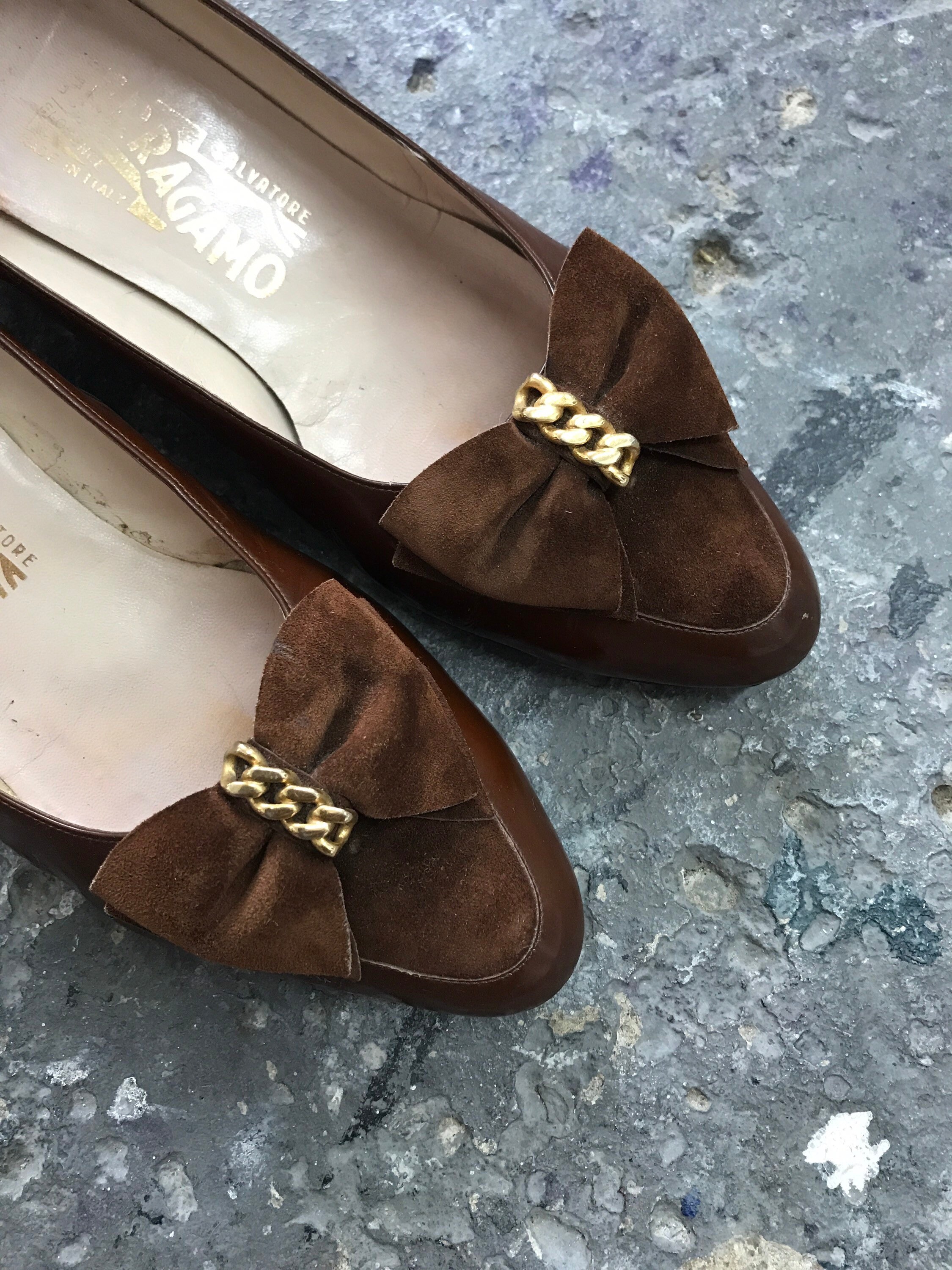 Vintage Salvatore Ferragamo Brown Shoes 