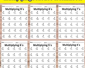 Multiplication Table Printable Multiplying Practice Worksheets ...