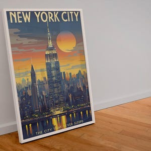 New York City Print NYC Toy Figure Scene Poster Pastel NYC Poster Game Wall Art Trendy New York City Decor New York Wall Decor Pink Wall Art