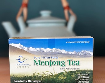 Organic Menjong Tea with Antioxidants by Pure Vision Sorig 20 bags