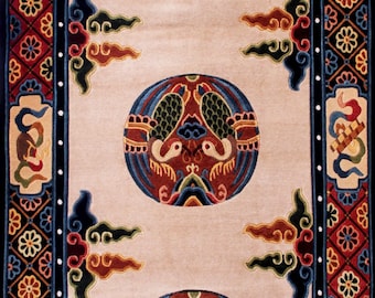 Handmade Tibetan Peacock Rug