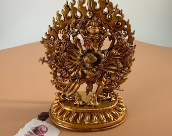 Kalachakra Statue 5" Gold-Plated Tibetan Buddhist Deity
