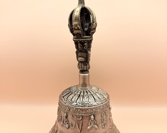 Handmade Tibetan 7-Metal Bell Silver finish