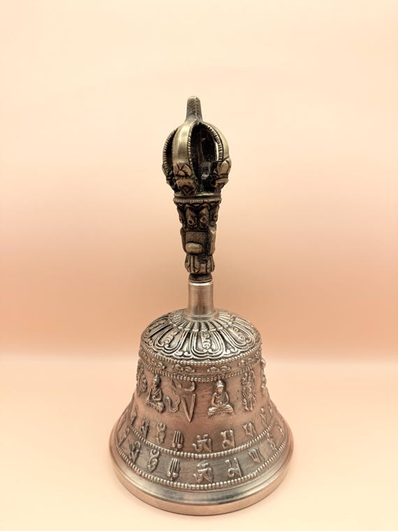 Handmade Tibetan 7-Metal Bell Silver finish