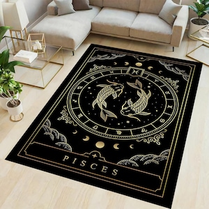 Dywan Horoskop Ryby, Dekoracja Astrologia, Dywan Zodiaku, Mistyczna Sztuka Zodiaku, Dywan Do Salonu, Nowoczesny Wystrój Domu, Dywan Kuchenny, Dywan Do Pokoju Dziecięcego, Prezent Dla Niej