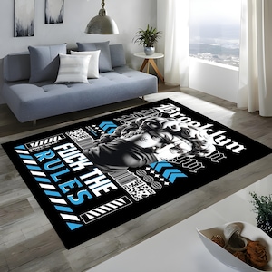 Tapis street art graffiti : style hip hop urbain, imprimé statue
