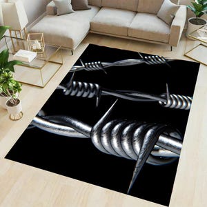 Barbed Wire Rug,Metallic Rug,Gothic Style,Dark Aesthetic,Edgy Decor,Living Room Rug,Area Rug,Modern Home Decor,Kitchen Rug,Kid Room Rug,Gift