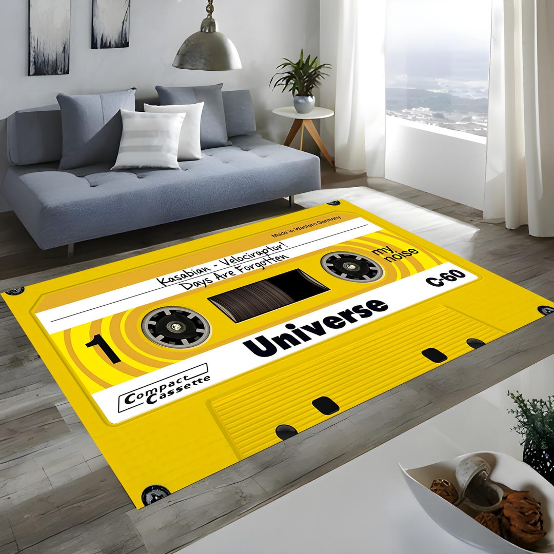 Retro Cassette Tape Rug: 80s Music Lover Decor - Etsy
