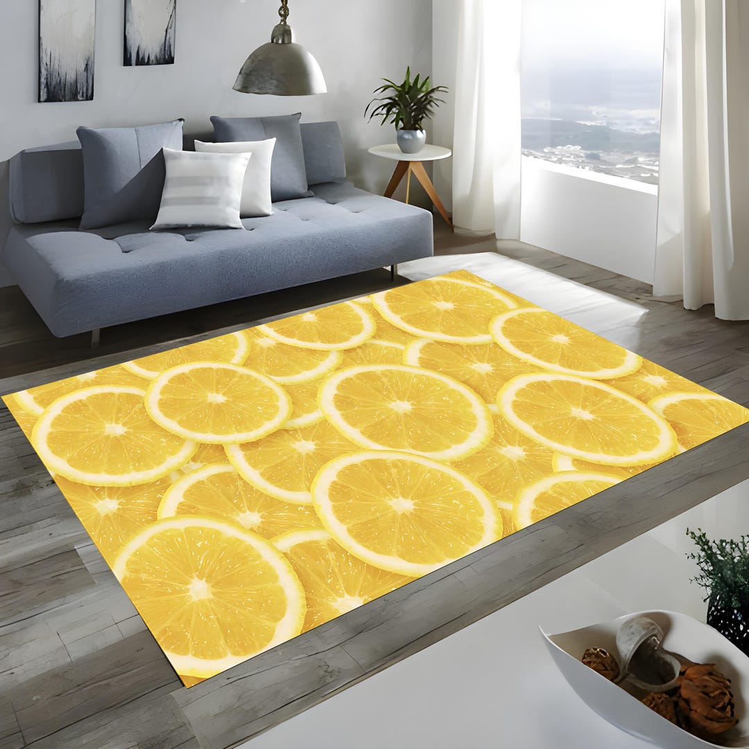 Slice Rugs Lemon Slice Rug: Tropical Summer Kitchen Carpet - Etsy
