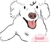 Custom Hand-drawn Digital Pet Illustration, Pet Doodle, Badly Drawn Pet Portrait, Dog Drawing, Cat Drawing, NO AI