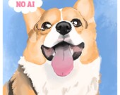 Custom Hand-drawn Digital Pet Portrait, Dog Illustration, Cat Illustration