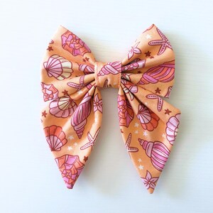 Summer Shells Dog Bow Tie or Cat Bow Tie, Mermaids Bow Tie, Beach Dog Bow Tie, Summer Dog Bow Tie, for Dog Collar, for Cat Collar