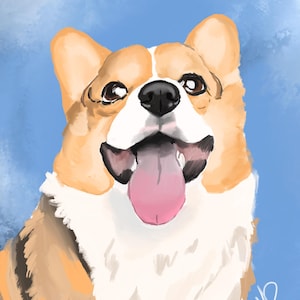 Custom Pet Portrait from Photo, Custom Dog Portrait, Custom Cat Portrait Digital Pet Portrait, Digital Illustration, Pet Commission, No AI