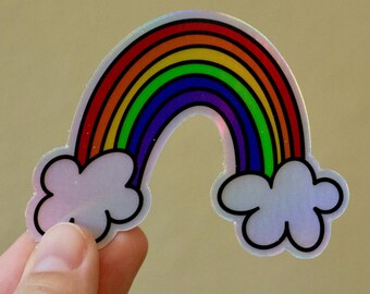 HOLOGRAPHIC RAINBOW STICKER planner stickers journal kindle project mellow Galentines Gift Pride Sticker