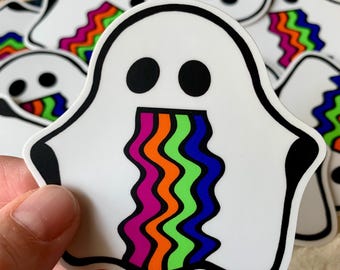 Rainbow Ghost Pride Sticker: Waterproof Vinyl Stickers Decal Funny Bumper Stickers Kindle