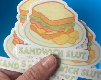 Funny Sandwich Sticker – Sandwich Cheeky Food Humor Vinyl Sticker
