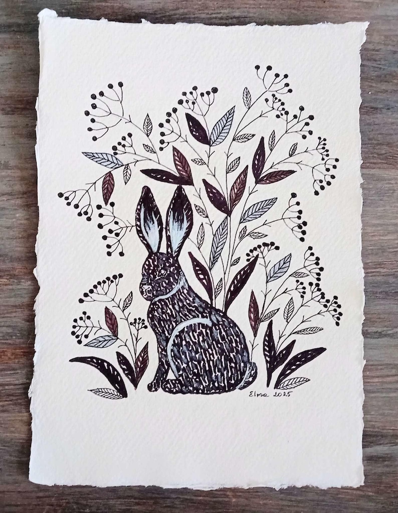 Rabbit Ink and Manga Tip Pens Drawing, Original Art,a5 Size Original ...