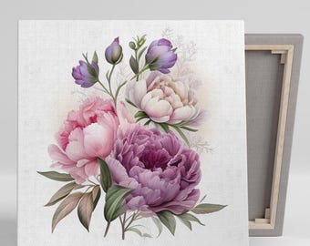 Peony Perfection Art, Canvas or Poster, Floral Romantic Vintage Decor, Modern Living Room Bedroom Nursery Dining Room Wall Art