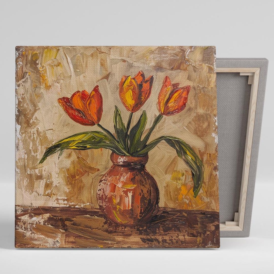 Tulip Wall Art, Canvas or Poster, Floral Rustic Farmhouse Decor, Modern ...