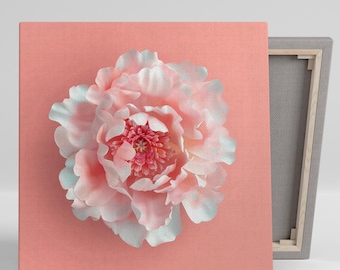 Peony Art, Canvas or Poster, Floral Minimalism Elegance, Bedroom Living Room Nursery Office Wall Decor, Pink White Coral Charm, Peony Decor 
