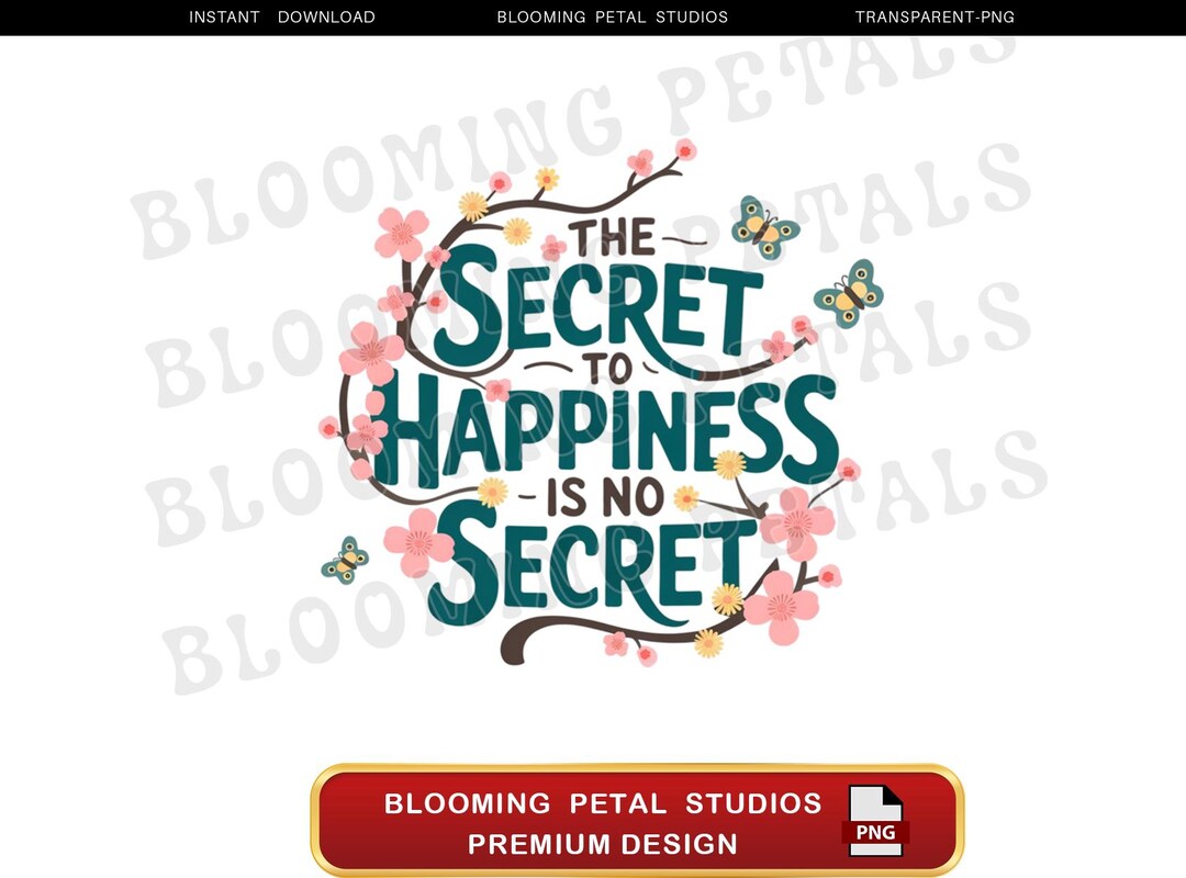 The Secret to Happiness is No Secret, Digital Download, Inspirational