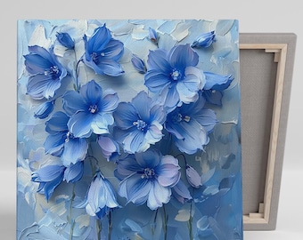 Hydrangea Wall Art, Canvas or Poster, Floral Contemporary Decor, Living Room Bedroom Office Dining Room, Blue White Purple Teal Art Print