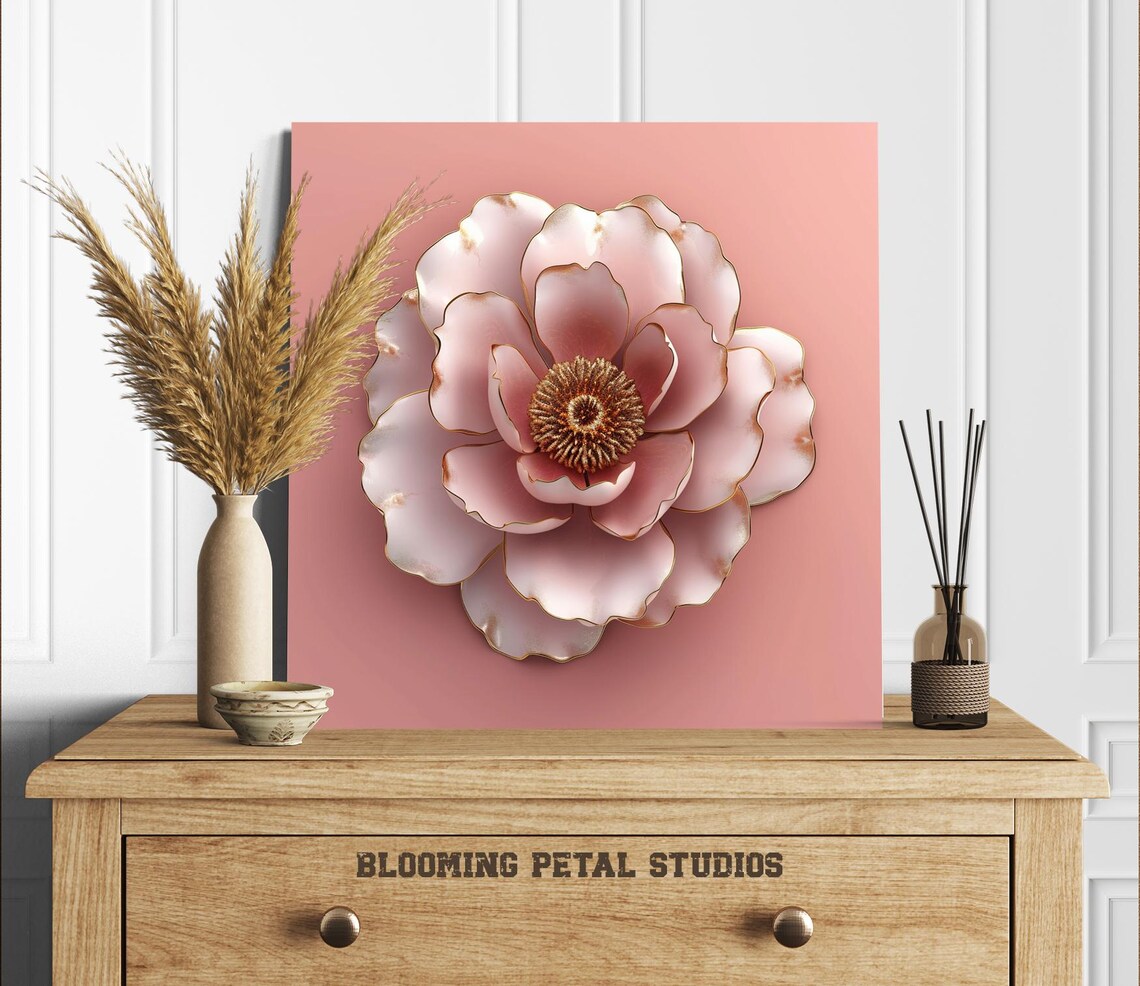 Peony Wall Art, Canvas or Poster, Contemporary Floral Decor, Bedroom ...
