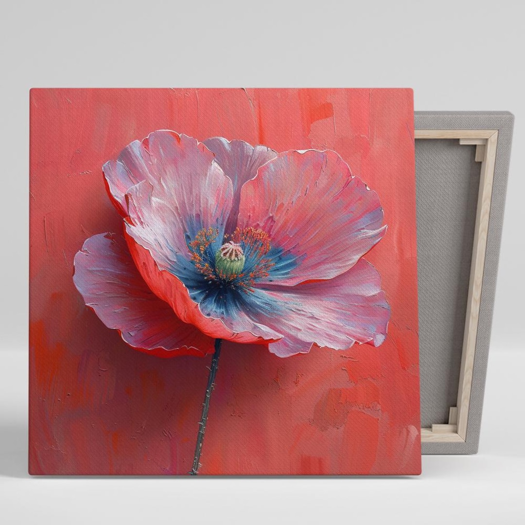 Poppy Wall Art, Canvas or Poster, Floral Contemporary Glam Decor ...
