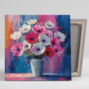 Poppy Wall Art, Canvas or Poster, Contemporary Impressionism Decor, Living Room Bedroom Office Dining Room Floral Art Print, Poppy Decor