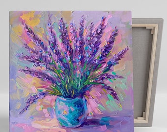 Lavender WALL Art, Canvas or Poster, Floral Contemporary Decor, Bedroom Living Room Dining Room Sunroom Wall Art, Purple Blue Pink Green