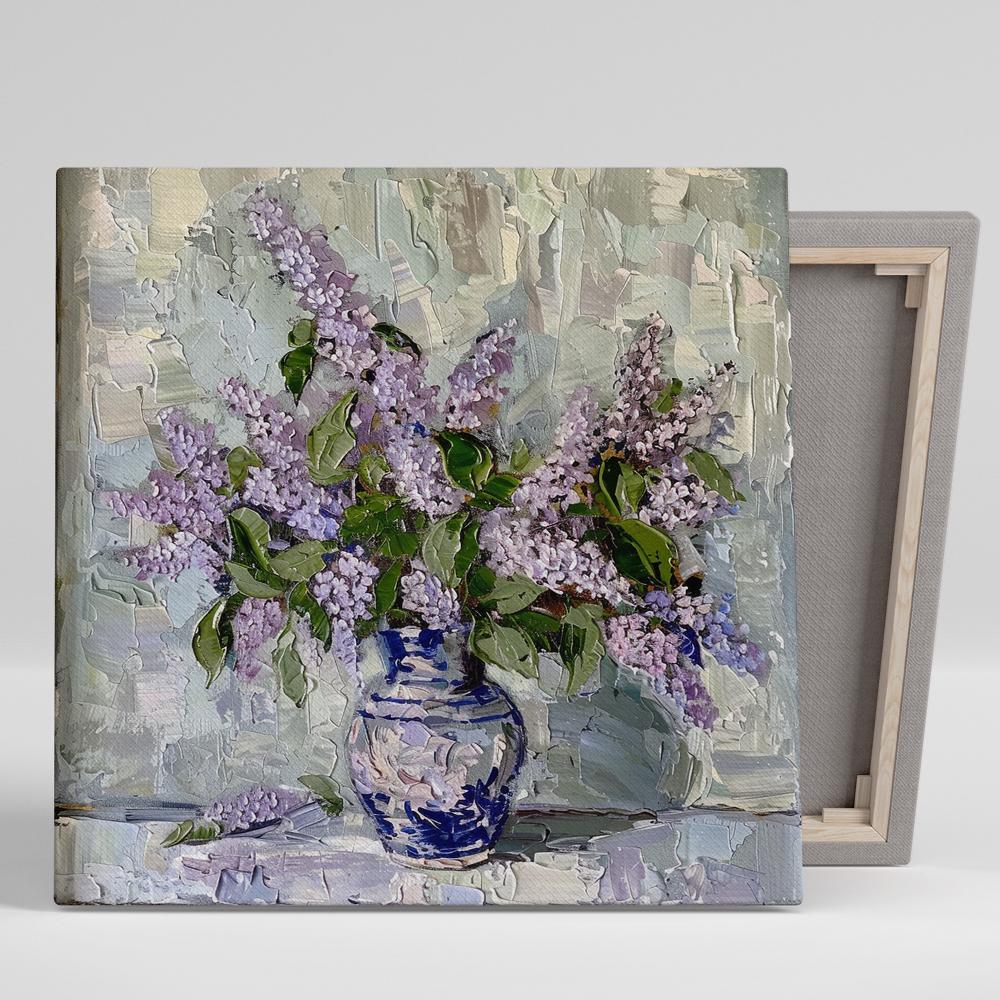 Lilac Blossom Art, Canvas or Poster, Floral Impressionism Decor, Romantic Shabby Chic Wall Art, Living Room Bedroom Dining Entryway Decor